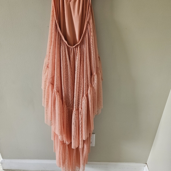 Spell x Coachella Peach High Low Grace Cutout Tulle Midi Dress - Picture 13 of 15